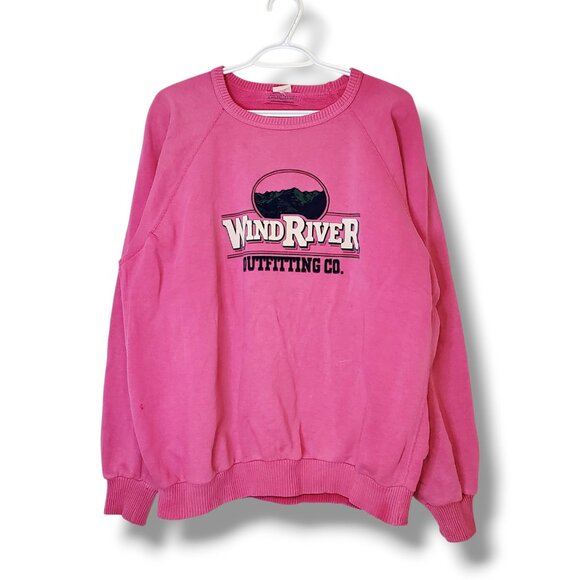 Vintage  90s Windriver Spellout Crewneck Pink Size L - Picture 1 of 6